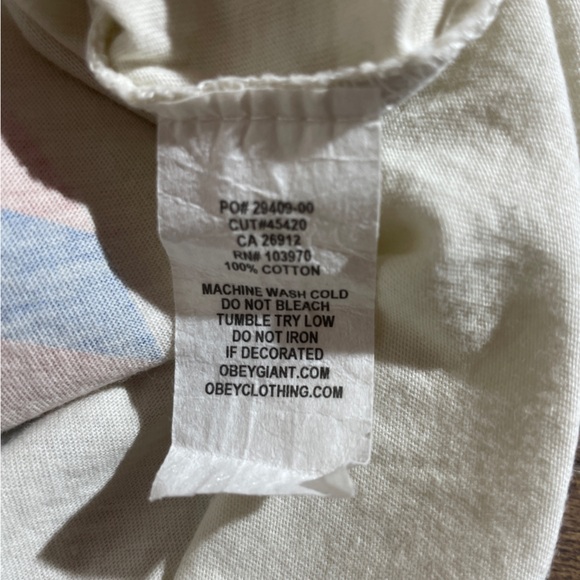 Obey White Tank Top, Size Medium, Made in America - Picture 6 of 6